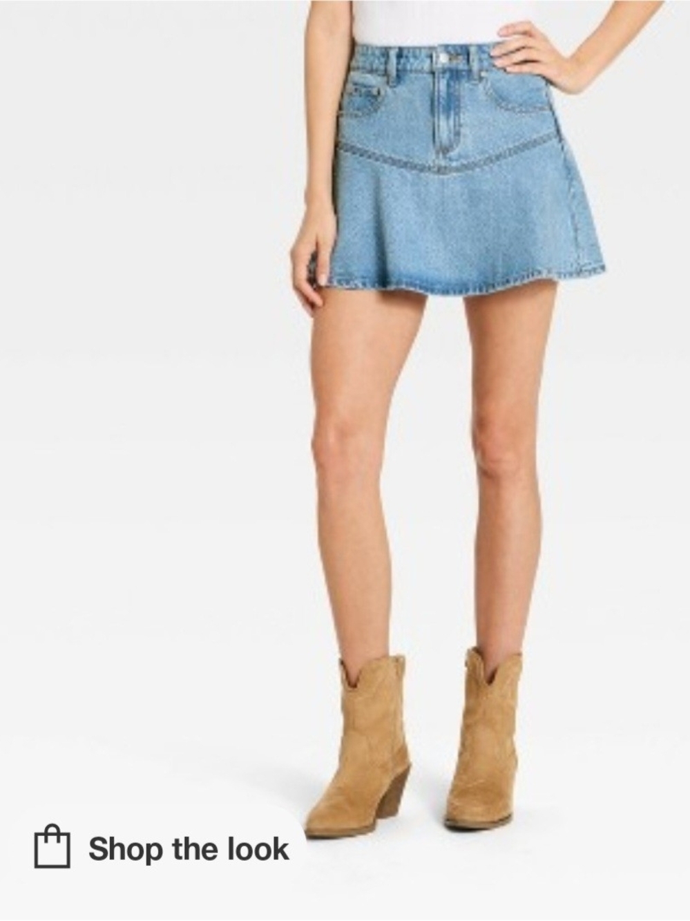 Universal Thread Light Wash Denim Mini Skirt
